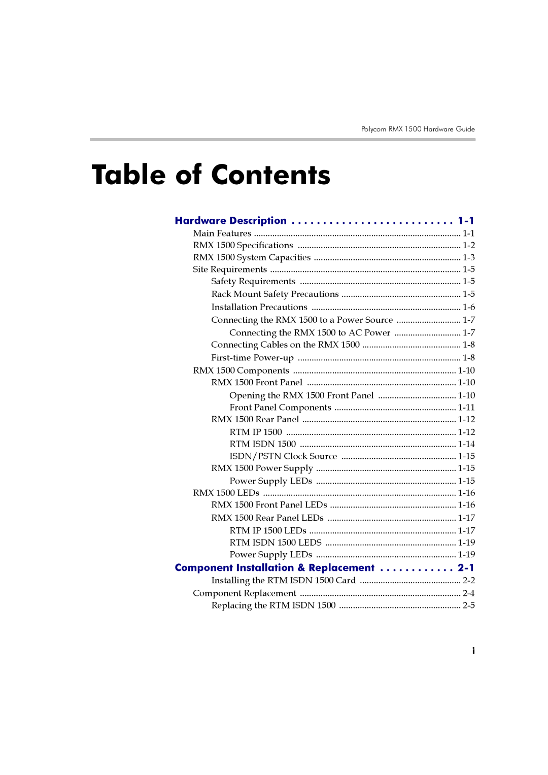 Polycom DOC2557B manual Table of Contents 