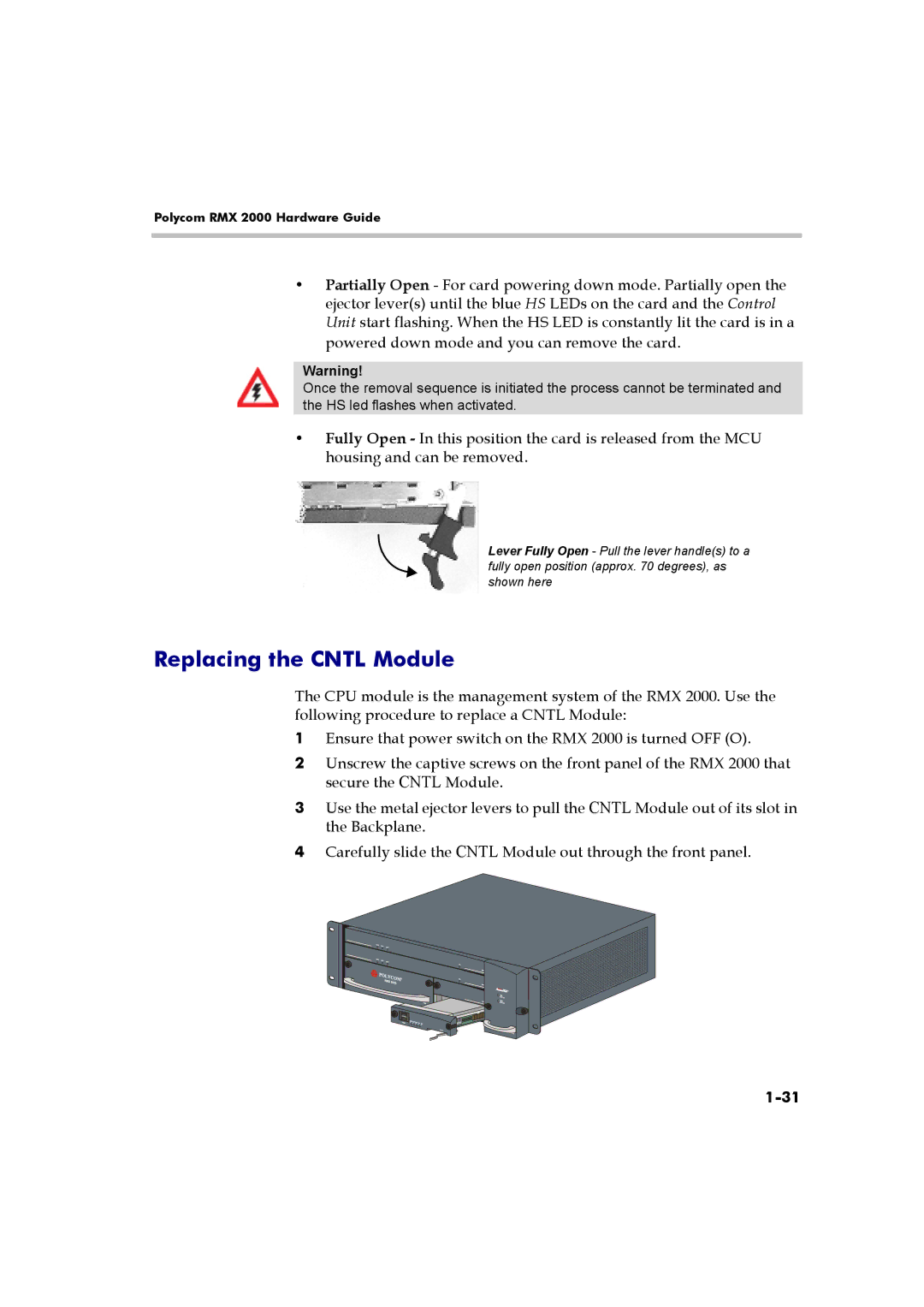 Polycom DOC2558B manual Replacing the Cntl Module 