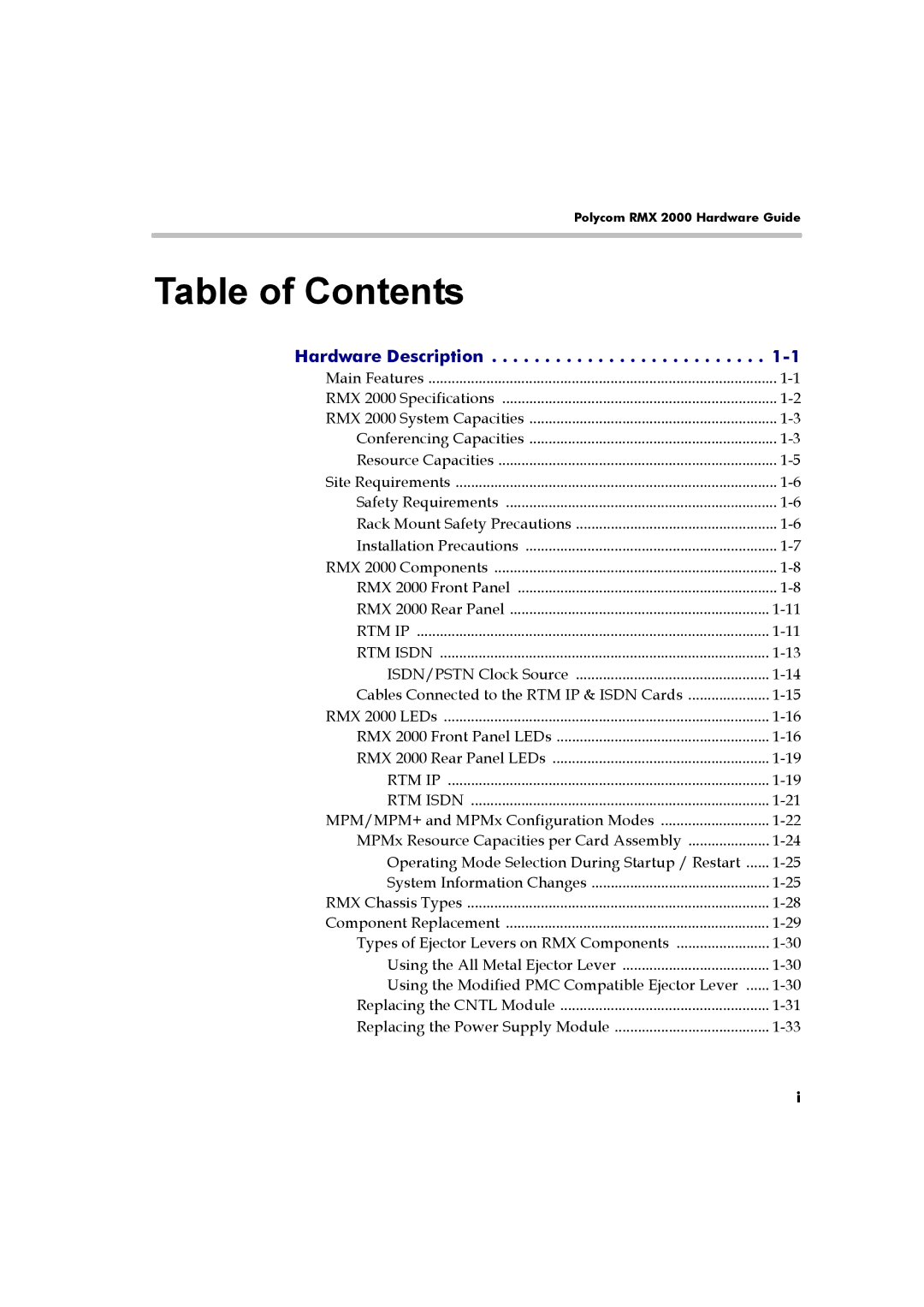 Polycom DOC2558B manual Table of Contents 