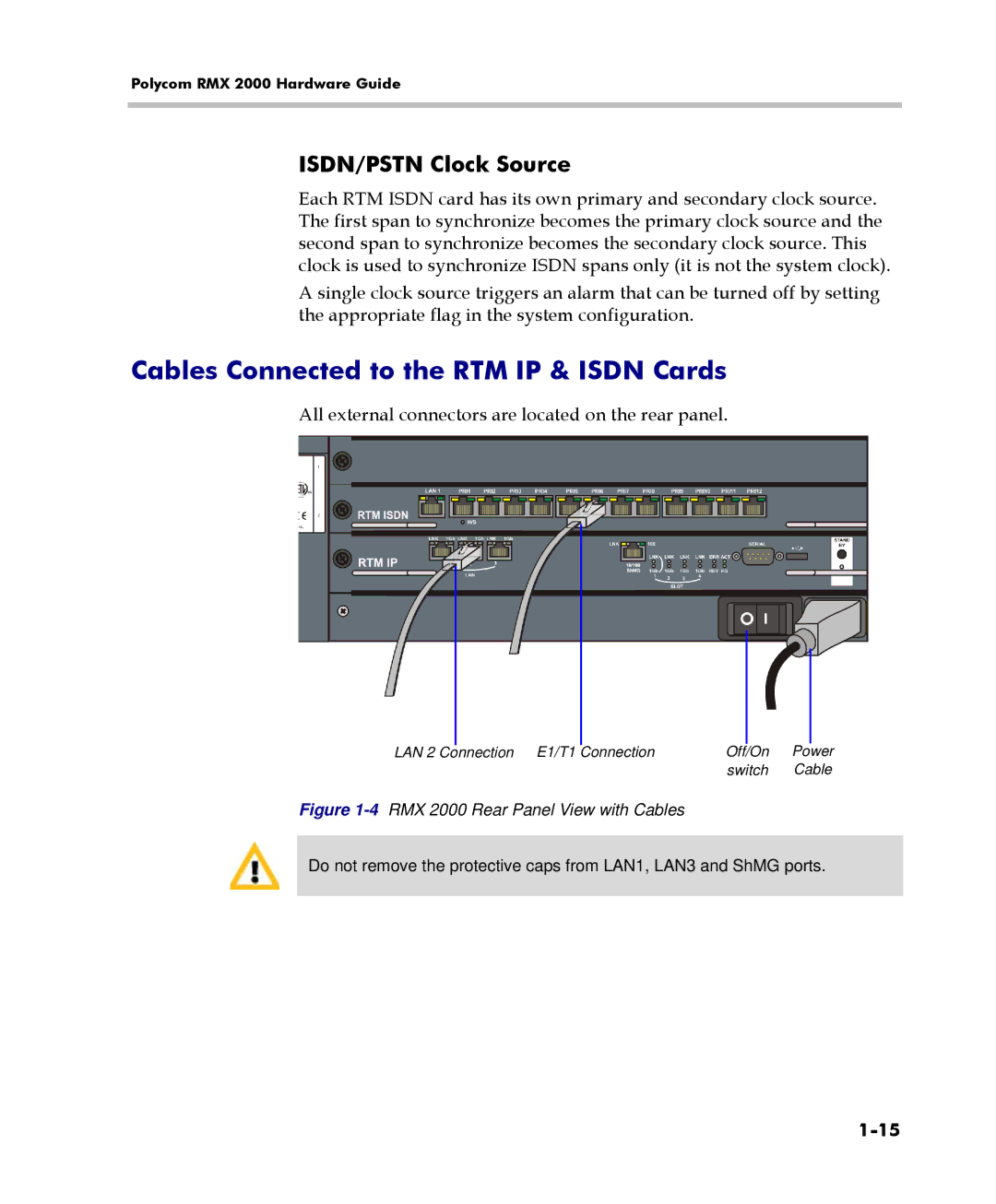 Polycom DOC2558C manual Cables Connected to the RTM IP & Isdn Cards, All external connectors are located on the rear panel 