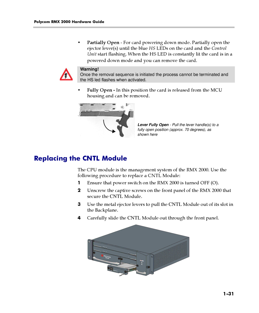 Polycom DOC2558C manual Replacing the Cntl Module 