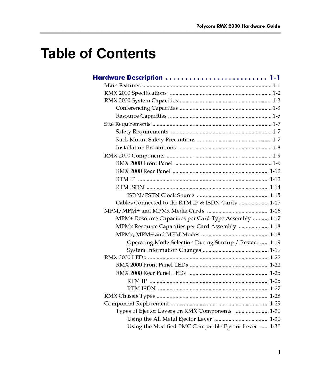 Polycom DOC2558C manual Table of Contents 