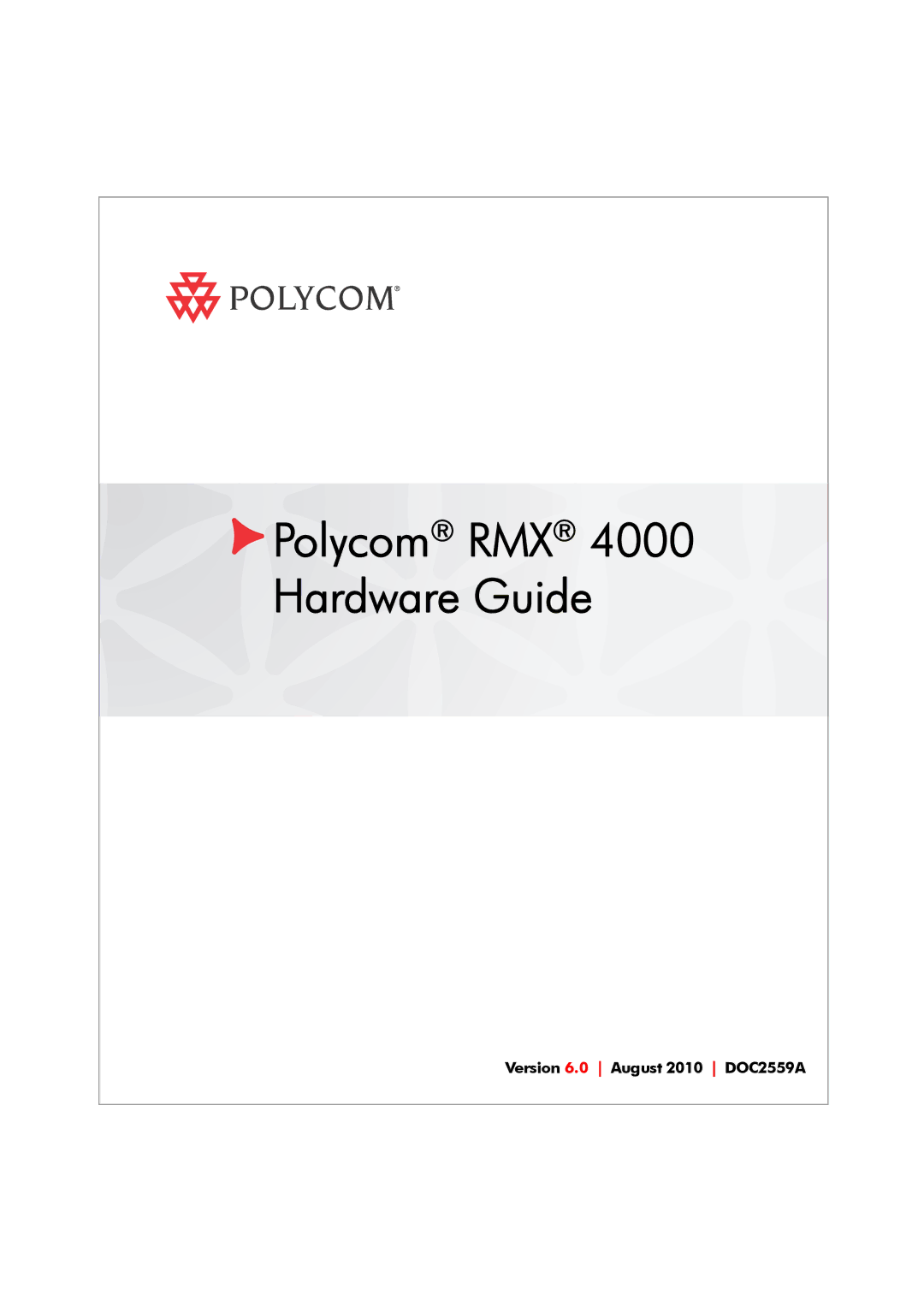 Polycom DOC2559A manual Polycom RMX 4000 Hardware Guide 