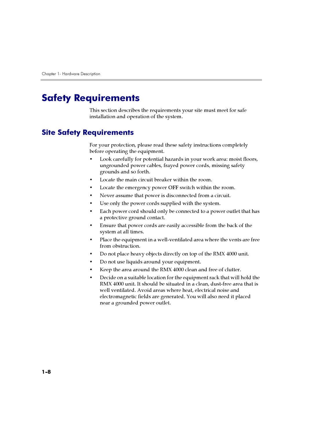 Polycom DOC2559A manual Site Safety Requirements 