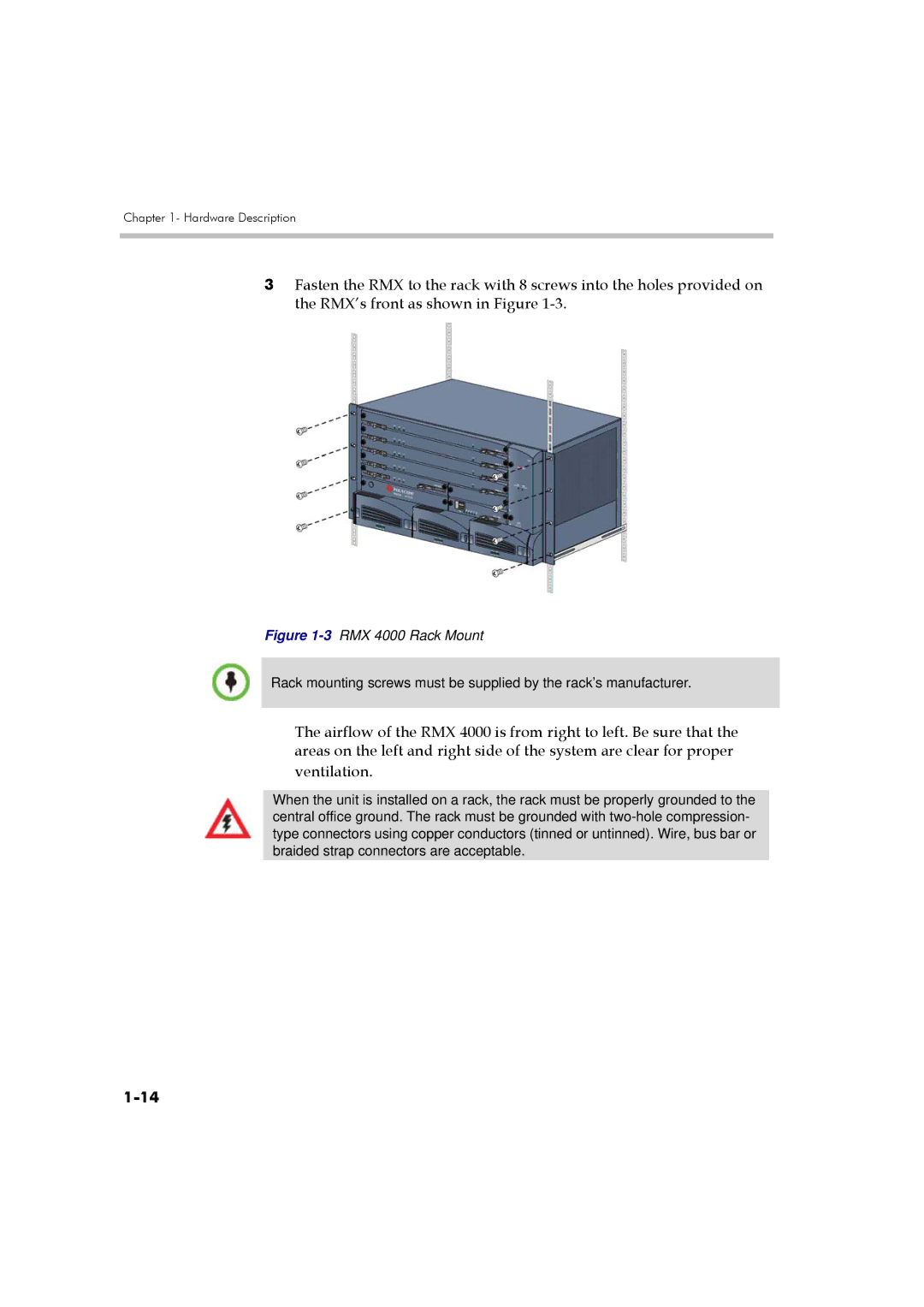 Polycom DOC2559A manual 3RMX 4000 Rack Mount 