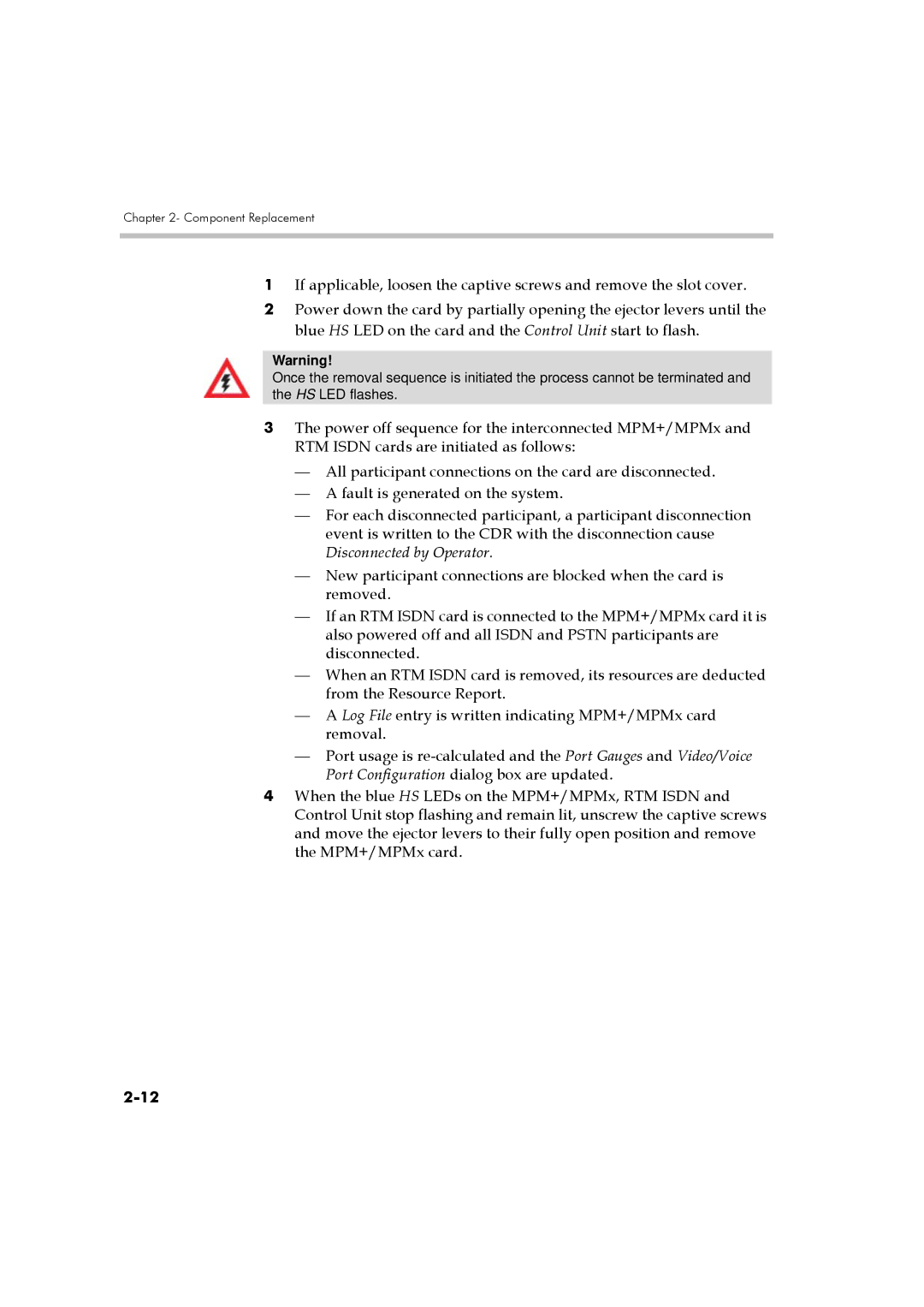 Polycom DOC2559A manual Component Replacement 