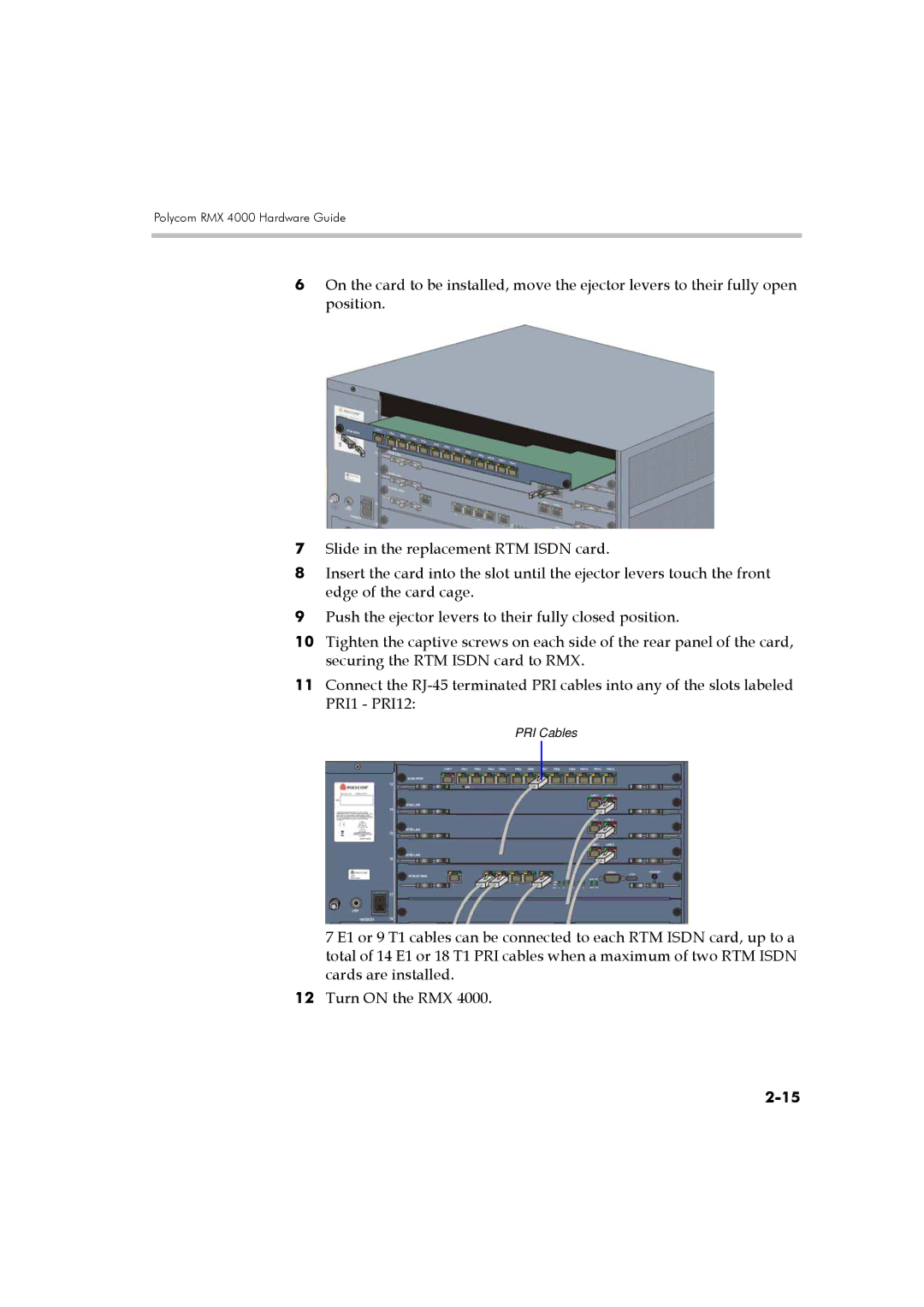 Polycom DOC2559A manual PRI Cables 