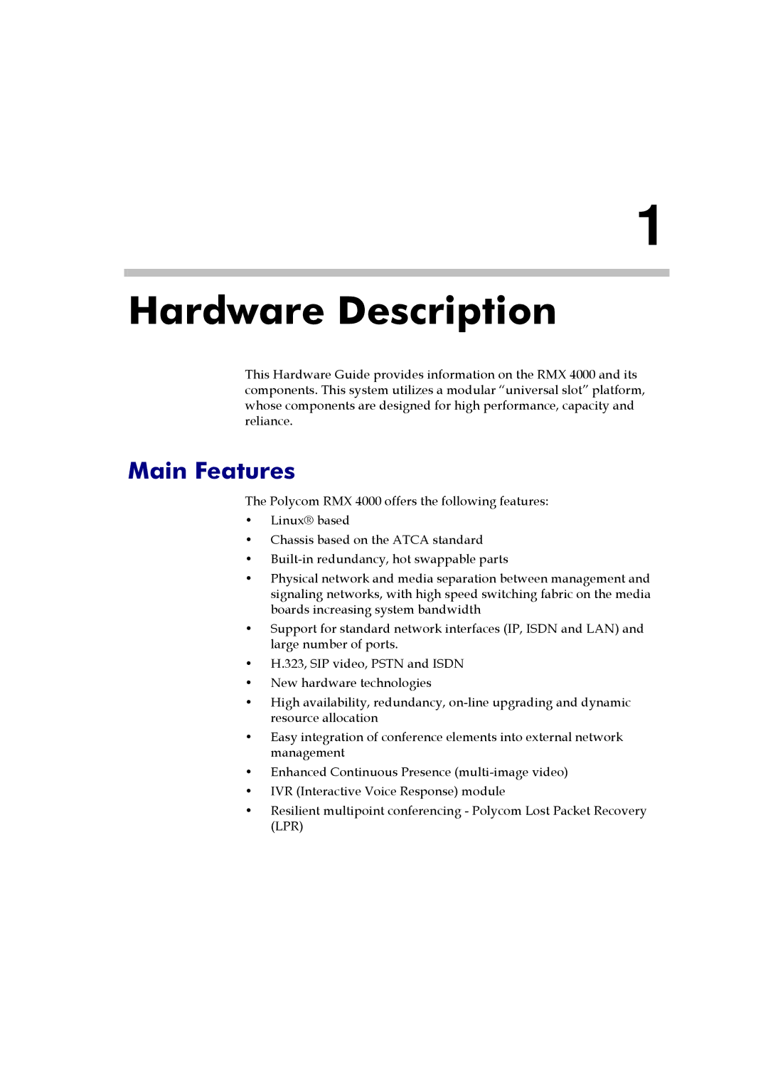 Polycom DOC2559A manual Hardware Description 