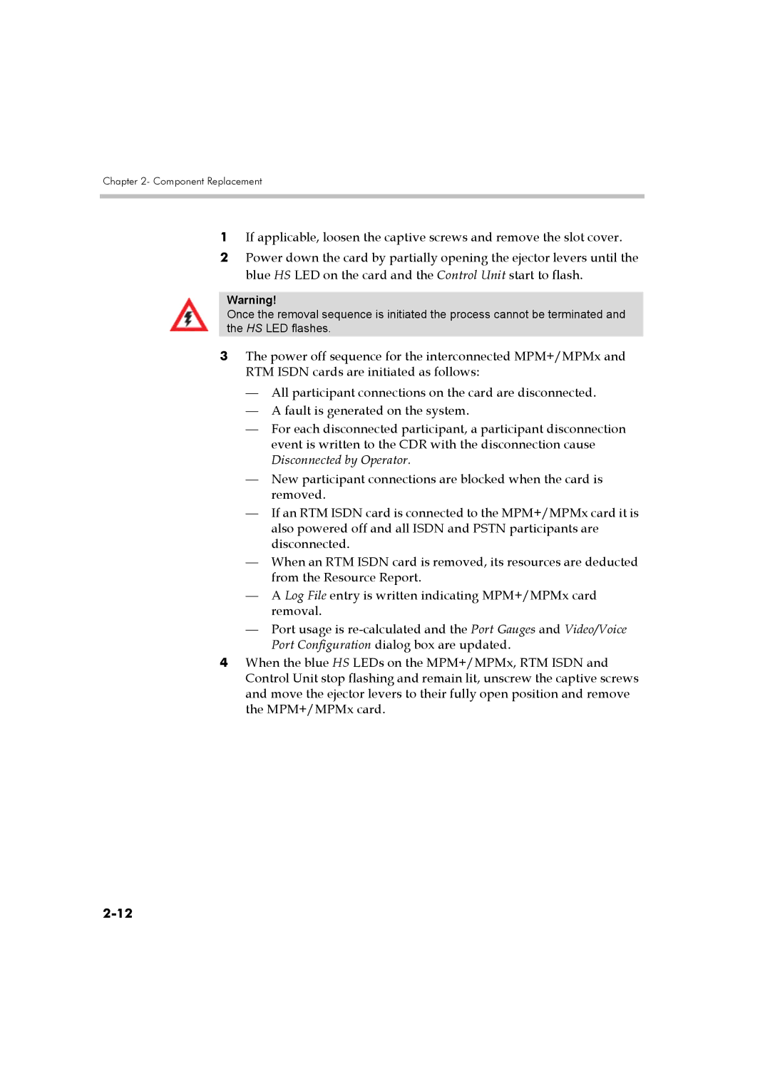 Polycom DOC2559B manual Component Replacement 