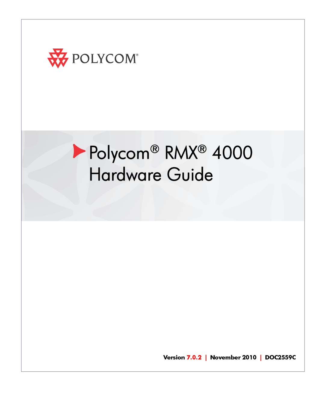 Polycom DOC2559C manual Polycom RMX 4000 Hardware Guide 