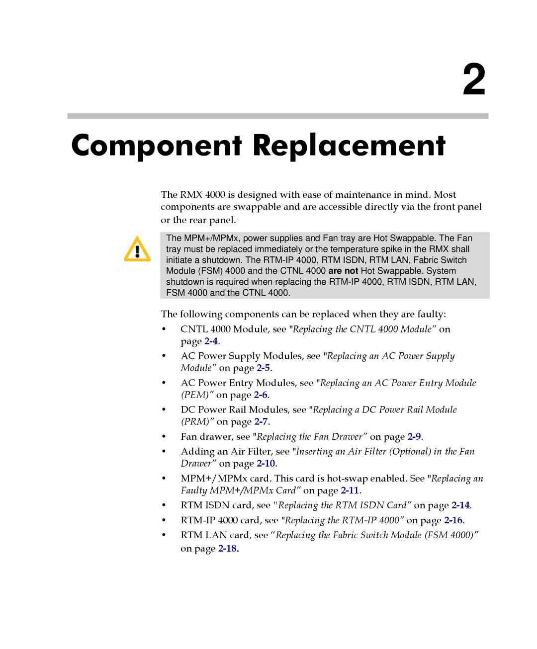 Polycom DOC2559C manual Component Replacement 