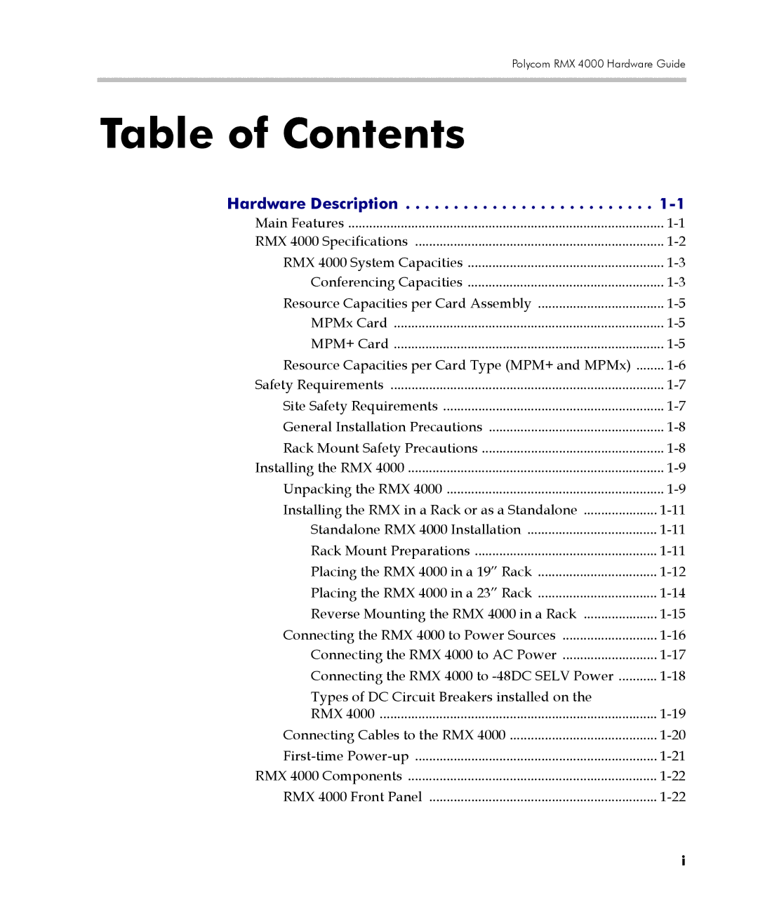 Polycom DOC2559C manual Table of Contents 