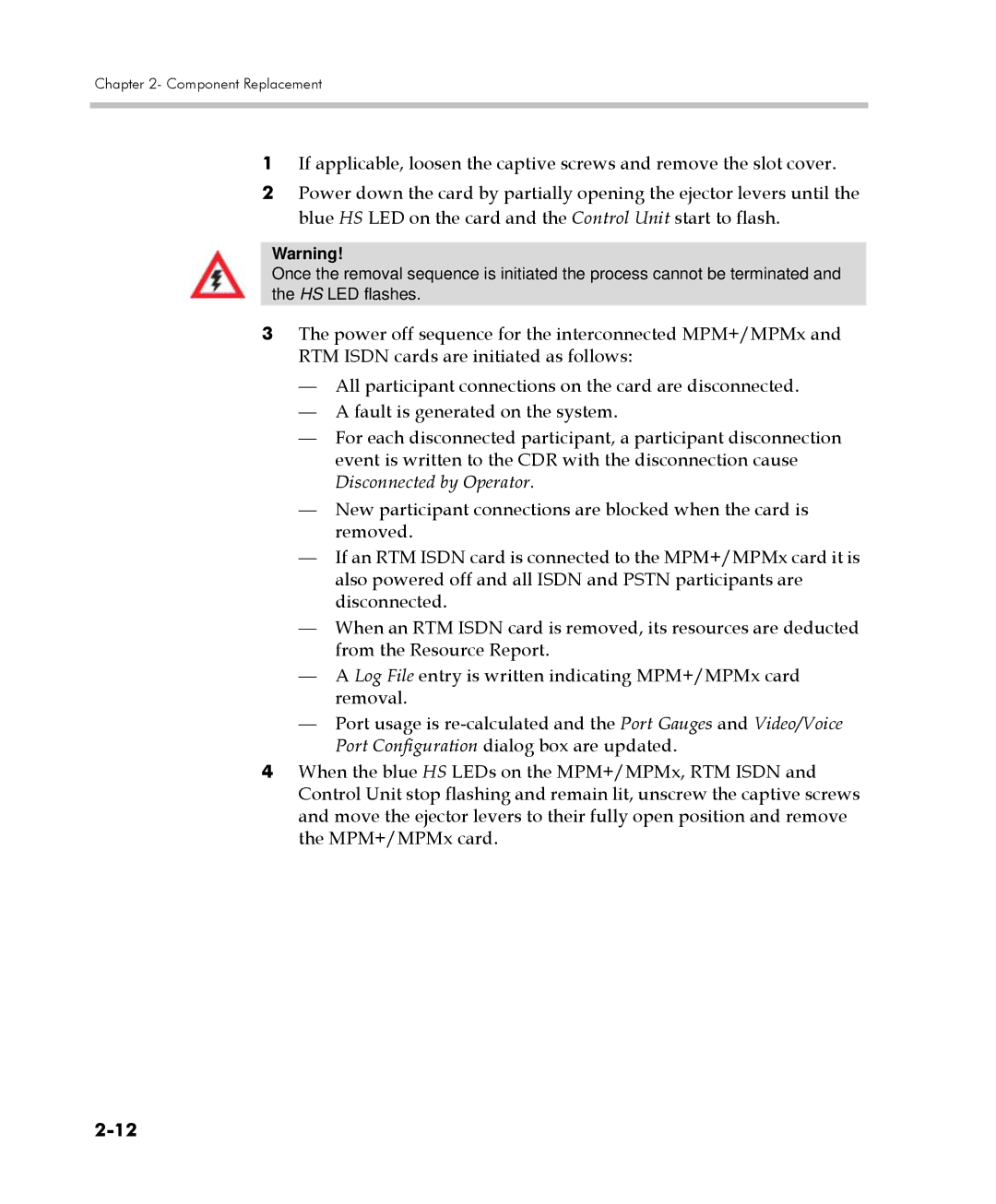 Polycom DOC2559C manual Component Replacement 