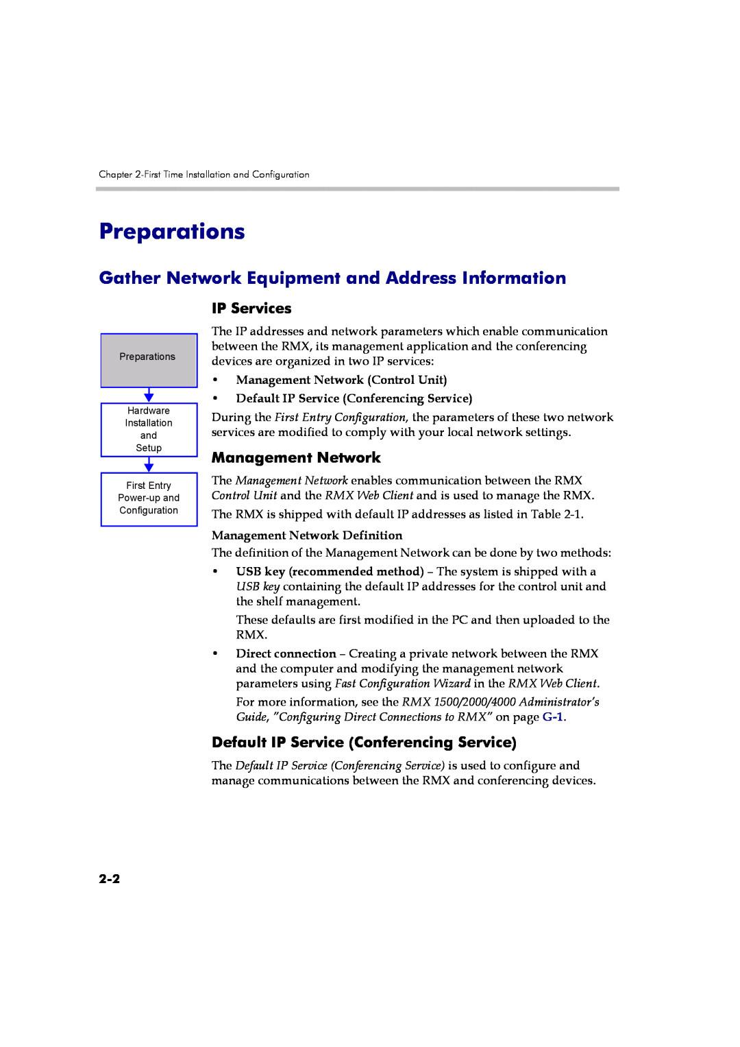 Polycom DOC2560B manual Preparations, Gather Network Equipment and Address Information, IP Services, Management Network 