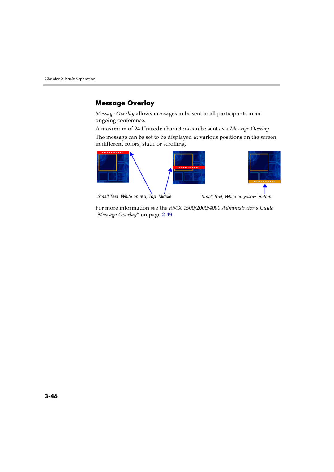 Polycom DOC2560B manual Message Overlay 