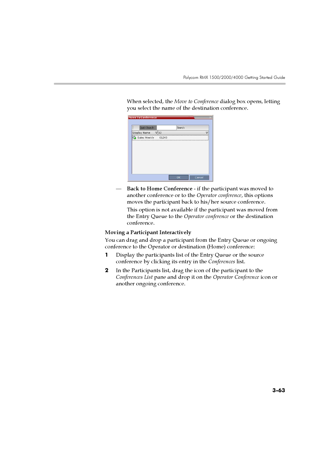 Polycom DOC2560B manual Moving a Participant Interactively 