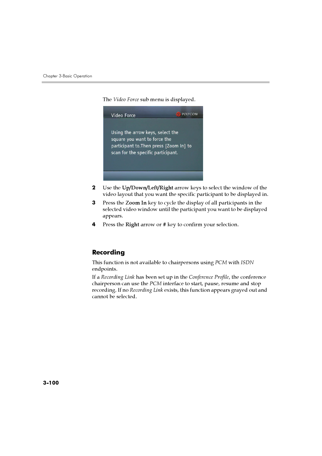 Polycom DOC2560B manual Recording 