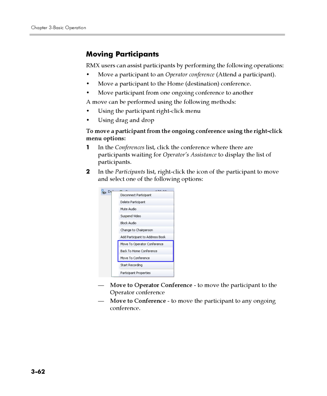 Polycom DOC2560C manual Moving Participants 