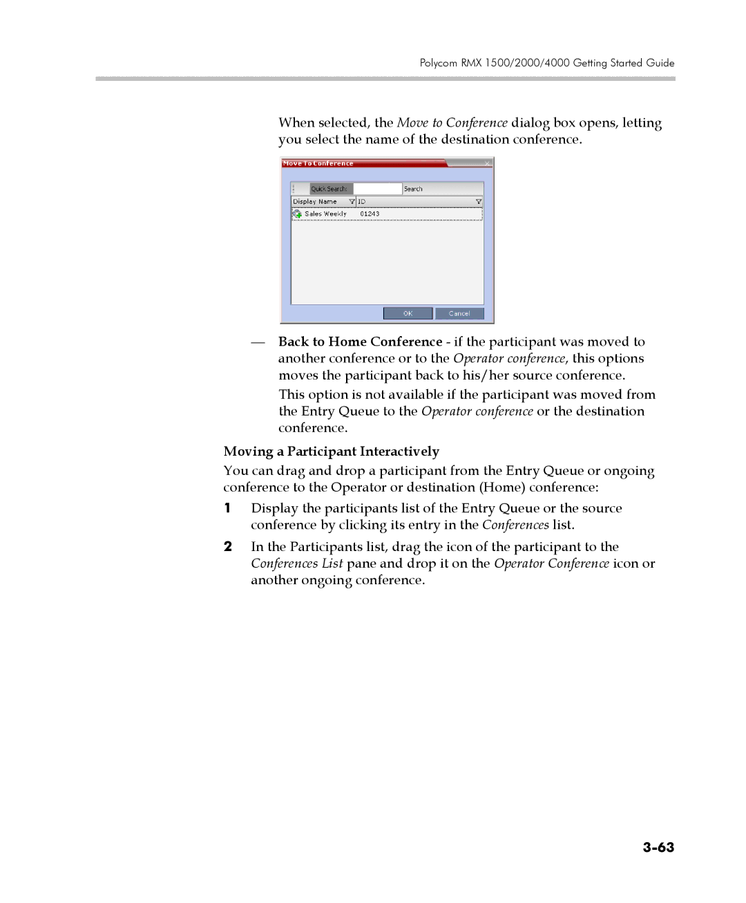 Polycom DOC2560C manual Moving a Participant Interactively 