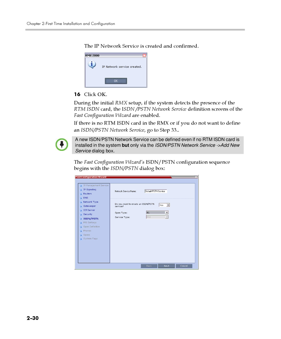 Polycom DOC2560C manual An ISDN/PSTN Network Service, go to Step 