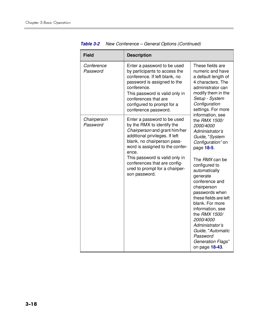 Polycom DOC2560C manual Field Description 