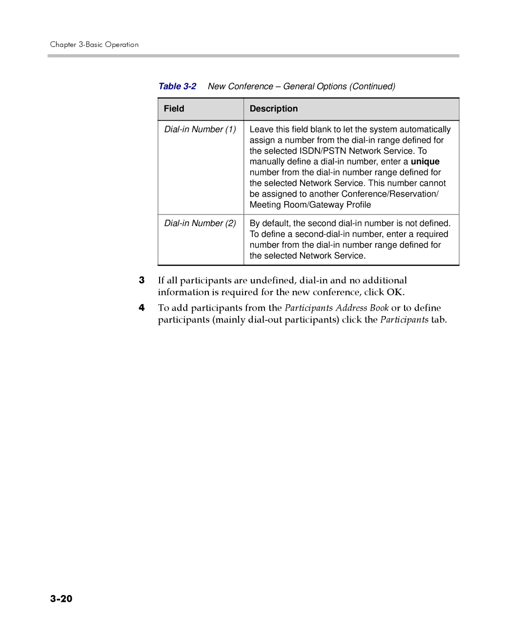 Polycom DOC2560C manual Field Description 