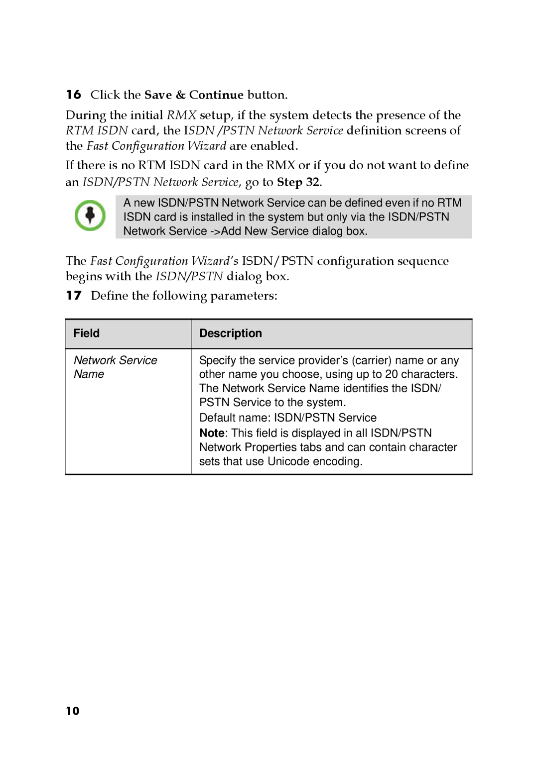 Polycom DOC2563A manual An ISDN/PSTN Network Service, go to Step 