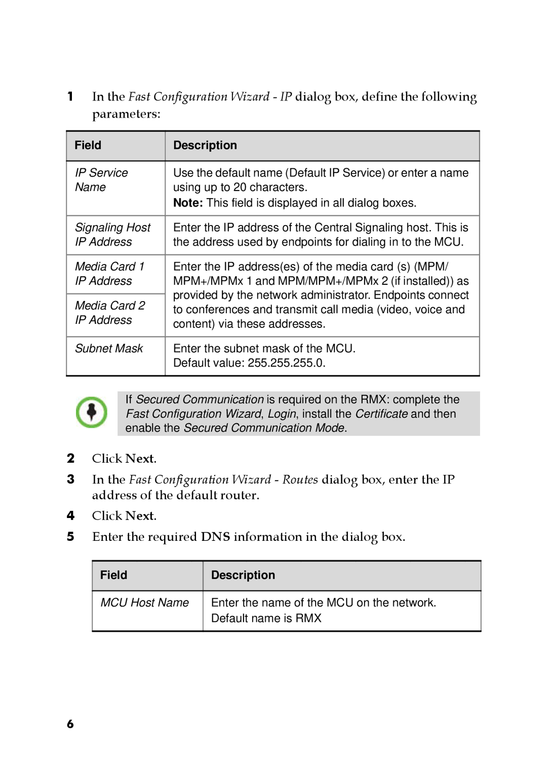 Polycom DOC2563A manual Field Description 