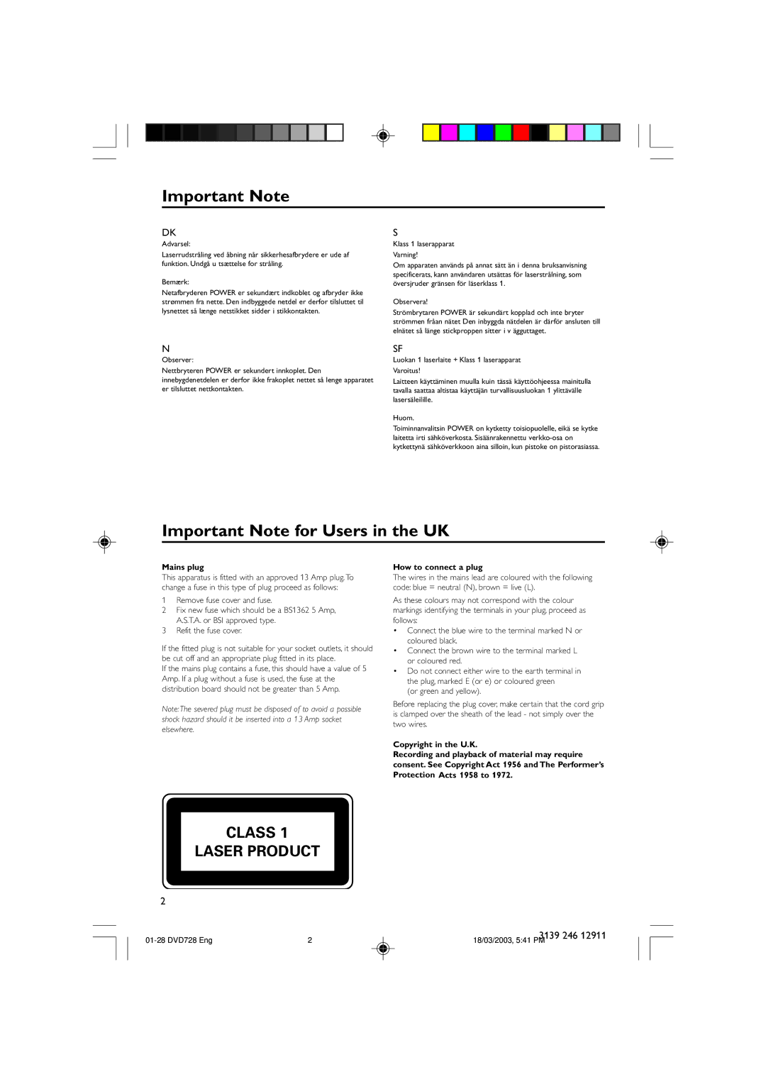 Polycom DVD 729 owner manual Important Note 