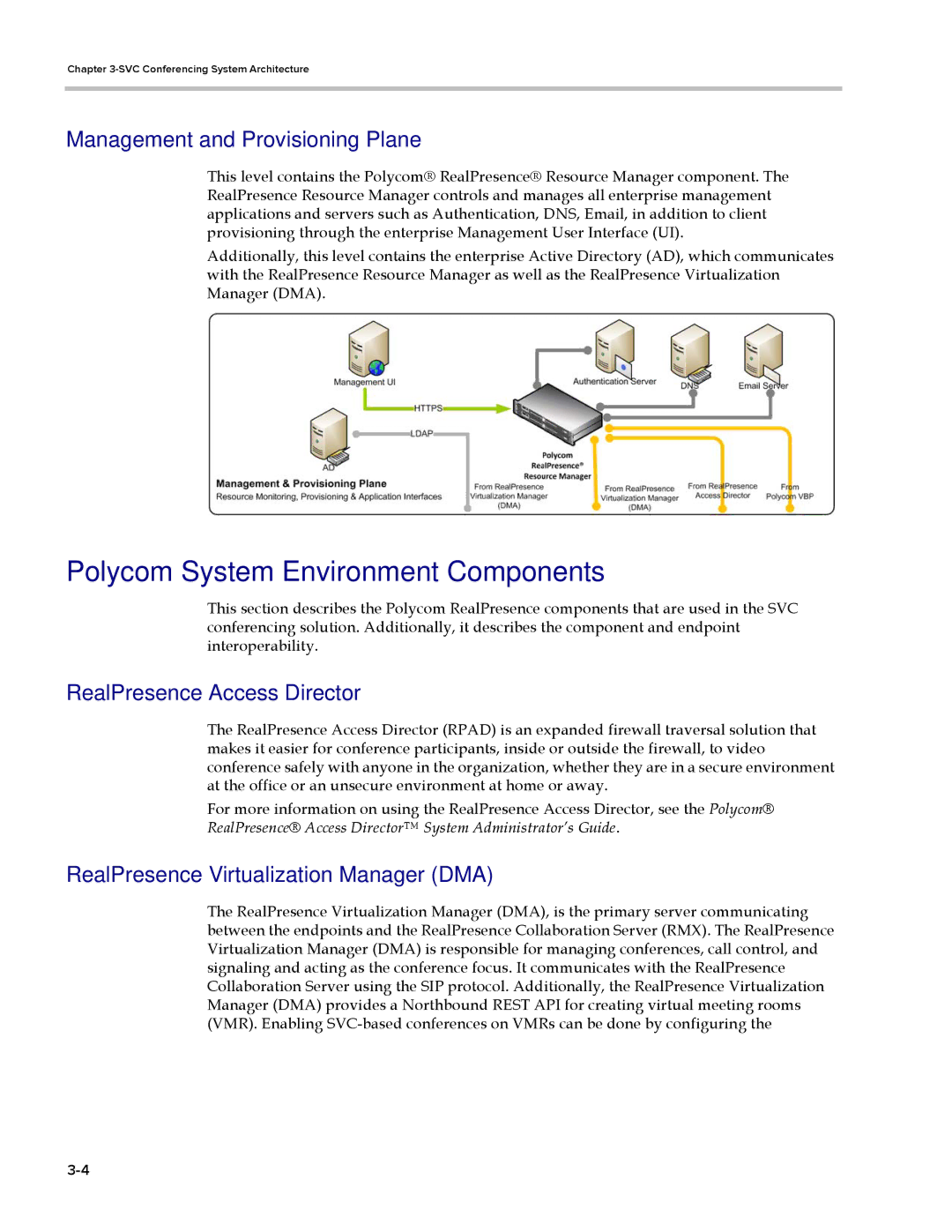 Polycom EDOC2501b Polycom System Environment Components, Management and Provisioning Plane, RealPresence Access Director 