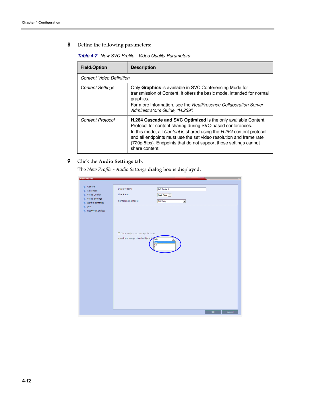 Polycom EDOC2501b manual Click the Audio Settings tab 