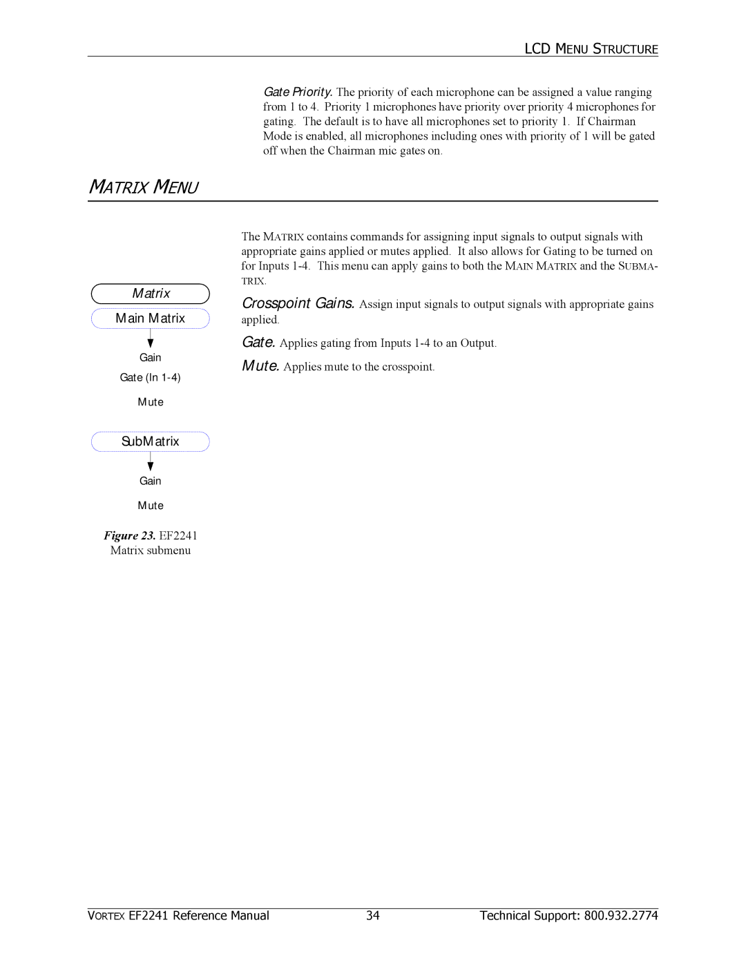 Polycom EF2241 manual Matrix Menu 