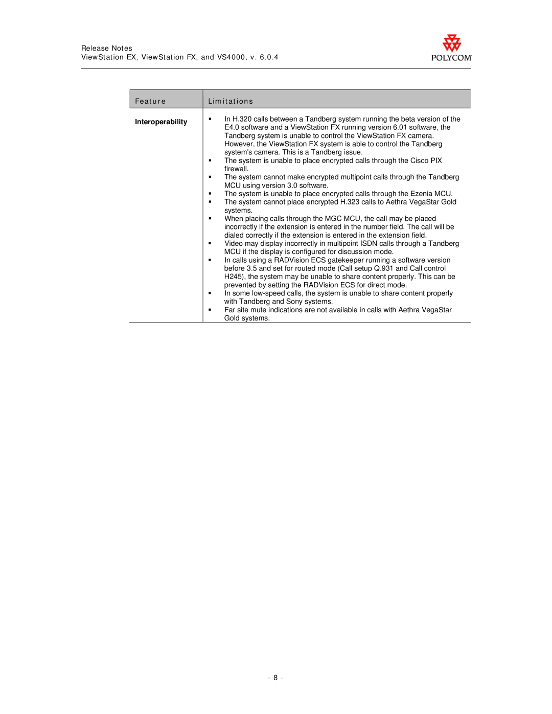 Polycom EX manual Interoperability 