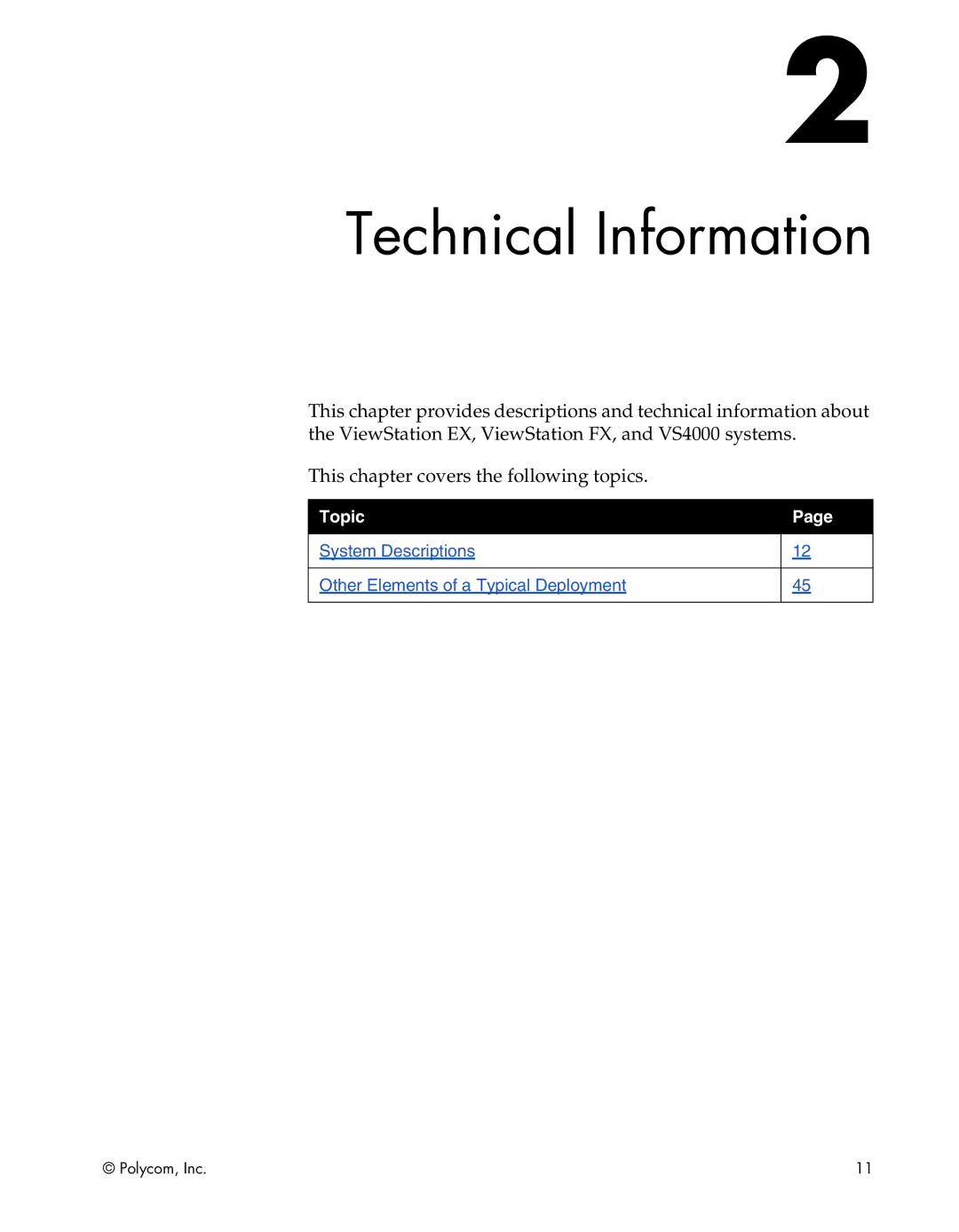 Polycom EX, FX, VS4000, EX4000, FX4000, VS4000 manual Technical Information, Topic 