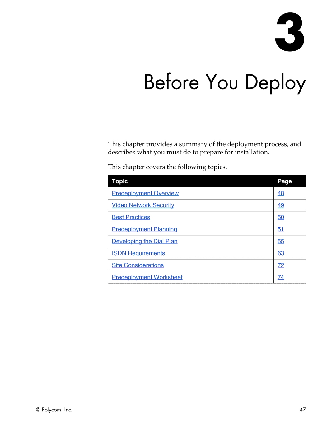 Polycom EX, FX, VS4000, EX4000, FX4000, VS4000 manual Before You Deploy, Topic 