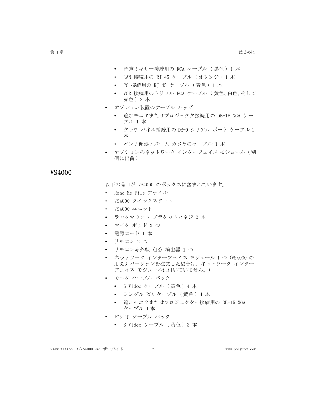 Polycom FX/VS4000 manual 