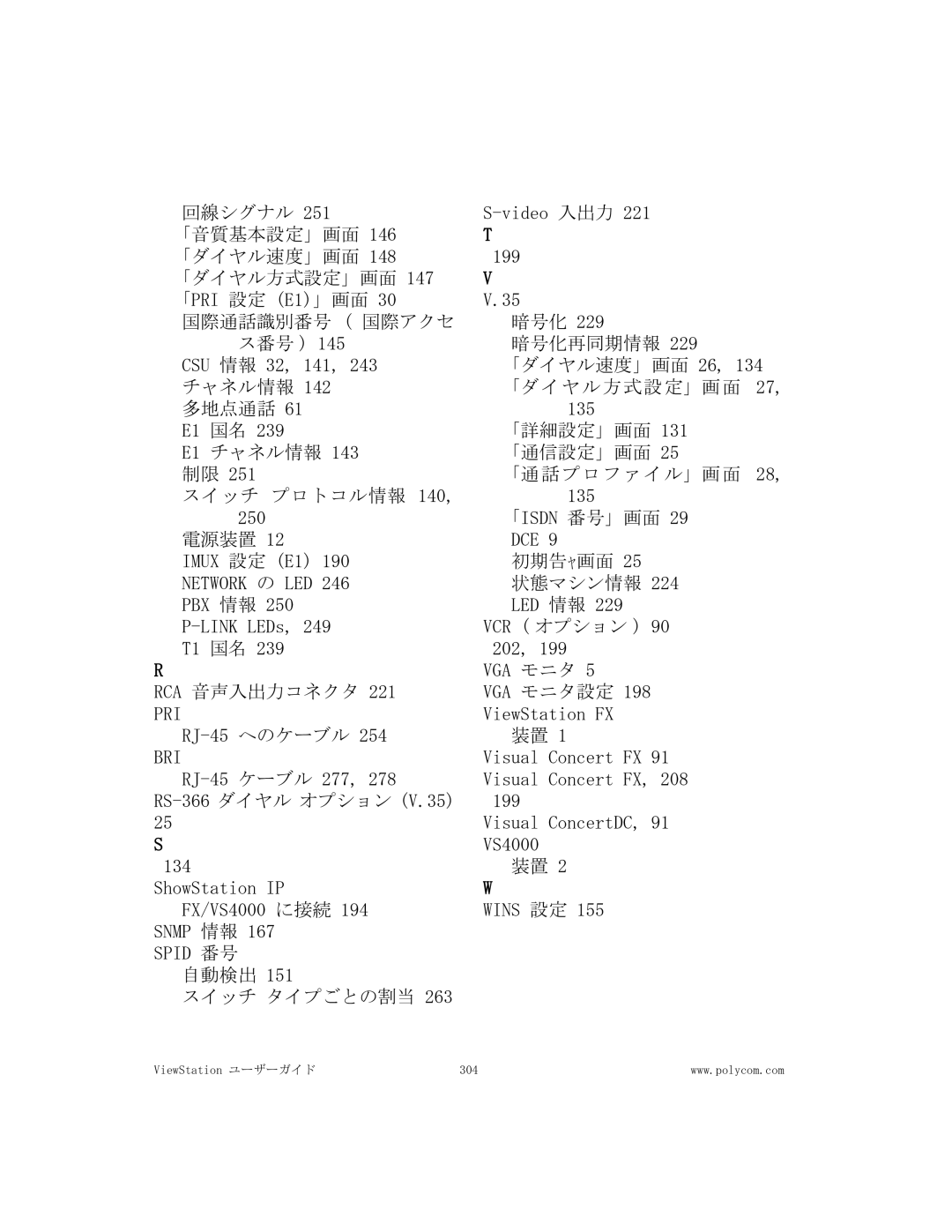 Polycom FX/VS4000 manual 回線シグナル 