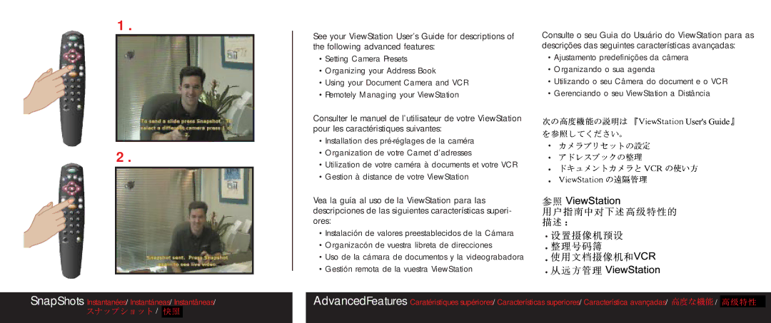 Polycom H.323 quick start SnapShots Instantanées/Instantáneas/Instantâneas 