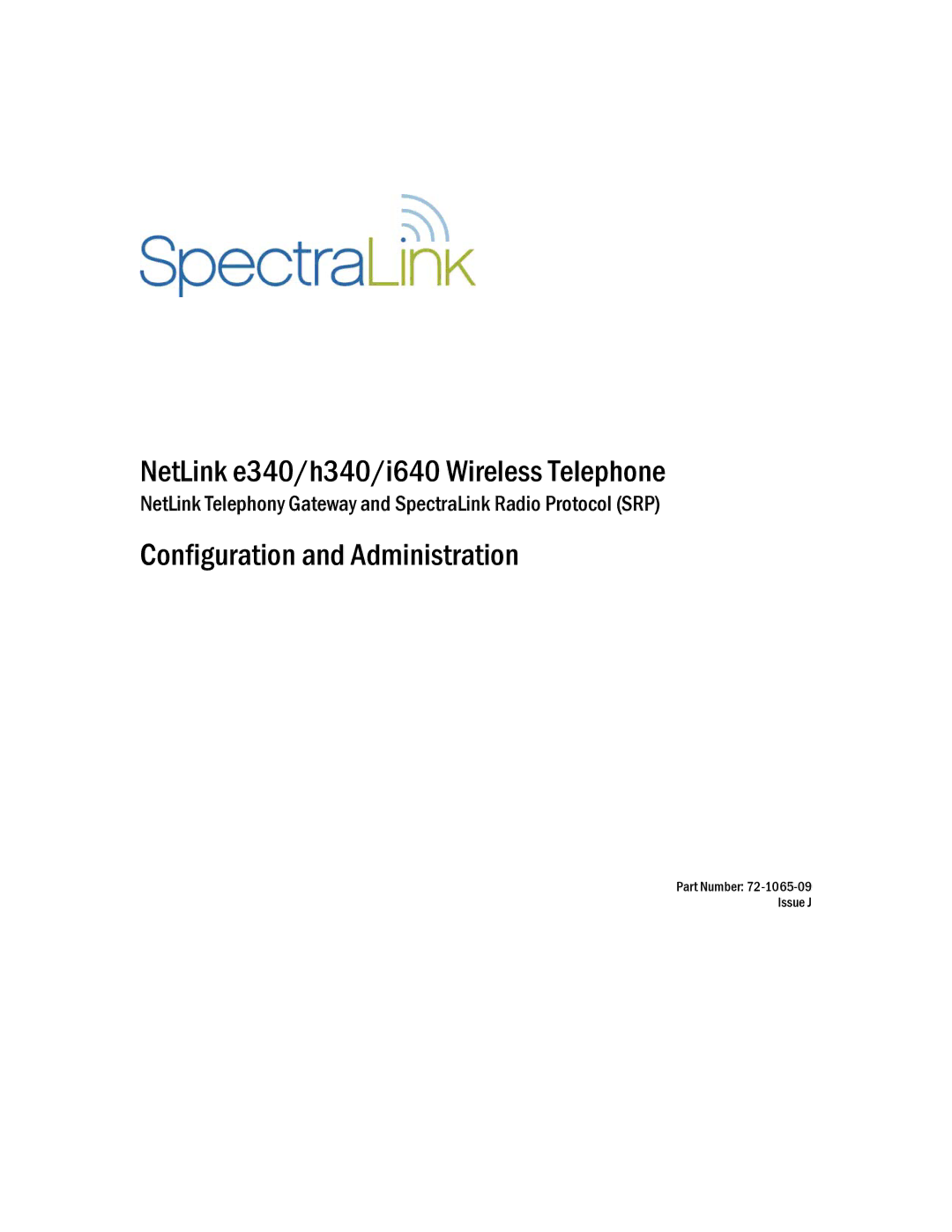 Polycom I640, H340, E340, 72-1065-09 manual NetLink e340/h340/i640 Wireless Telephone, Configuration and Administration 