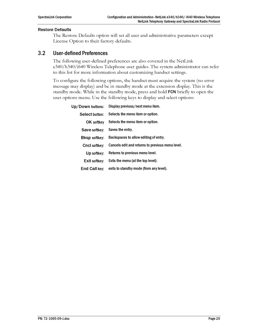 Polycom H340, I640, E340, 72-1065-09 manual User-defined Preferences 