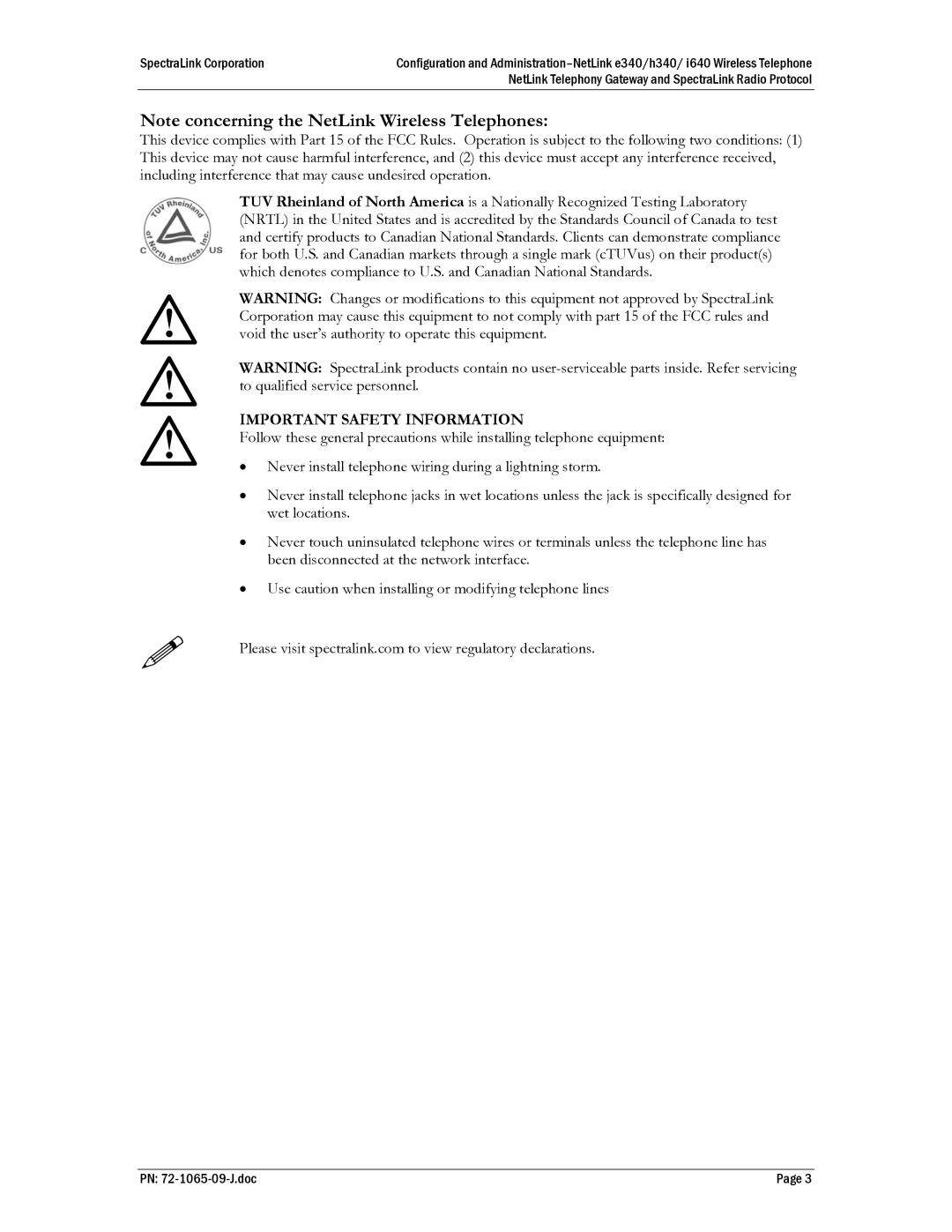 Polycom 72-1065-09, H340, I640, E340 manual Important Safety Information 