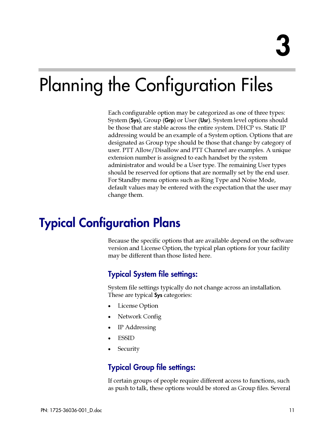 Polycom E340, H340, I640 manual Planning the Configuration Files, Typical Configuration Plans, Typical System file settings 