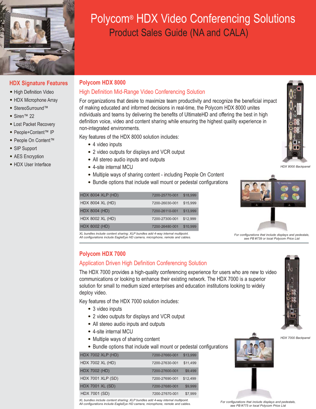 Polycom HDX 9000 specifications Polycom HDX, High Definition Mid-Range Video Conferencing Solution 