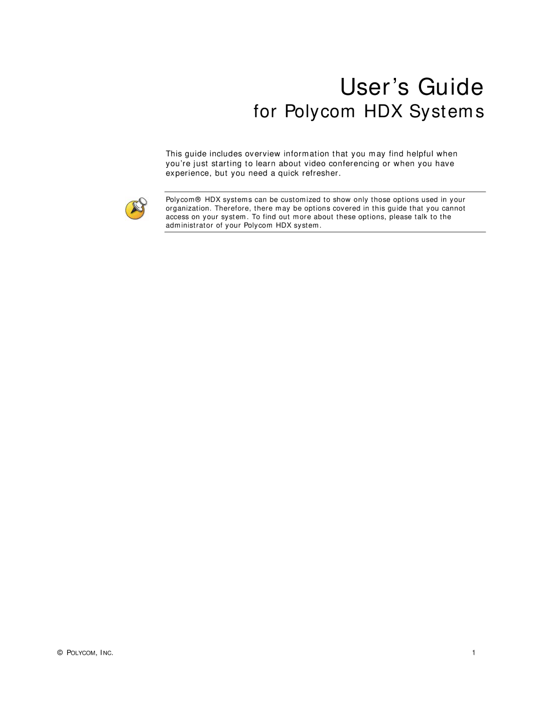 Polycom HDX Systems manual User’s Guide 