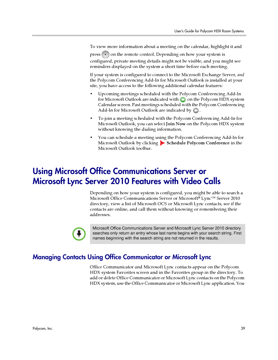 Polycom manual User’s Guide for Polycom HDX Room Systems 