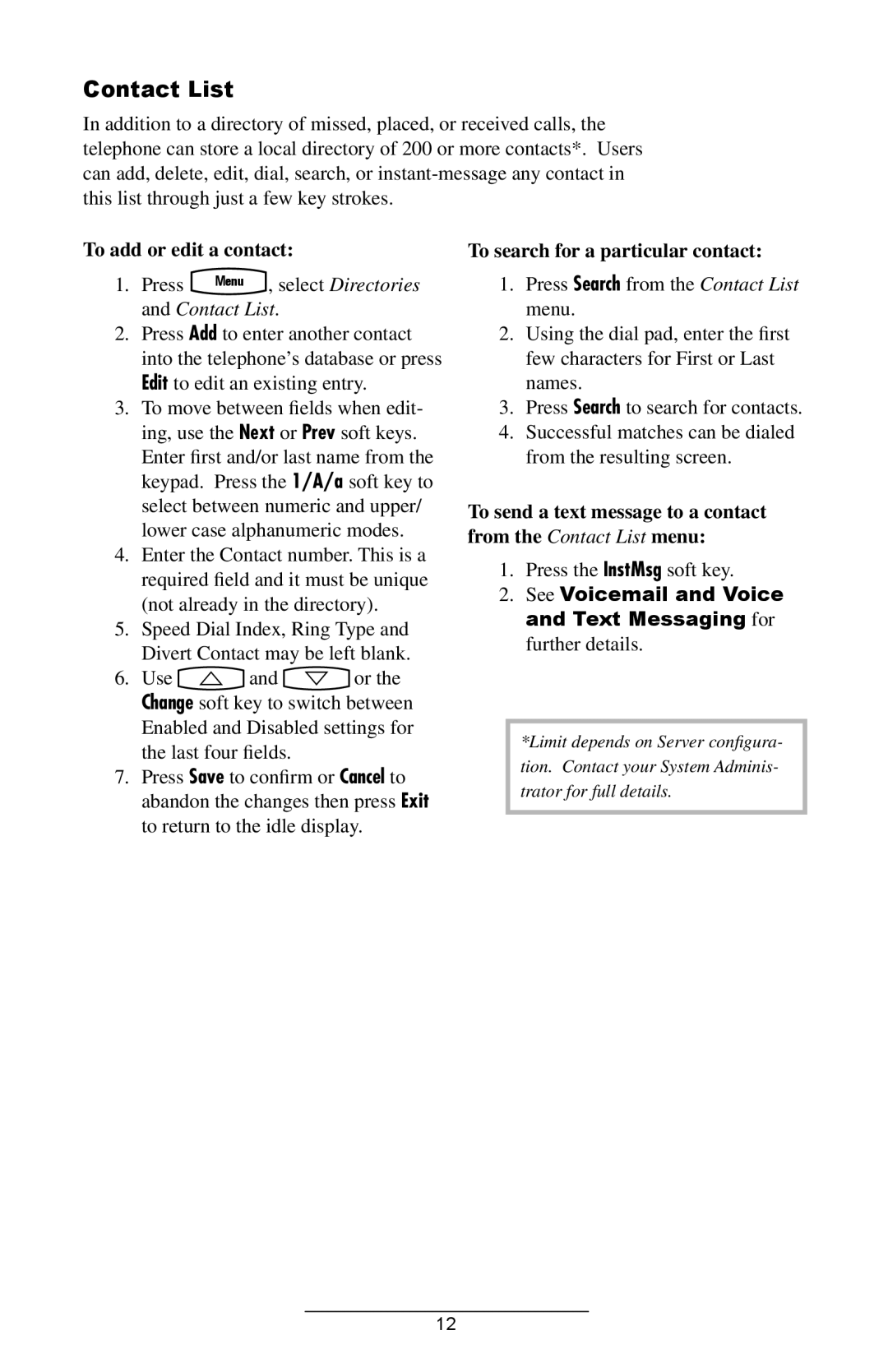 Polycom IP 300 SIP manual Contact List, To add or edit a contact 