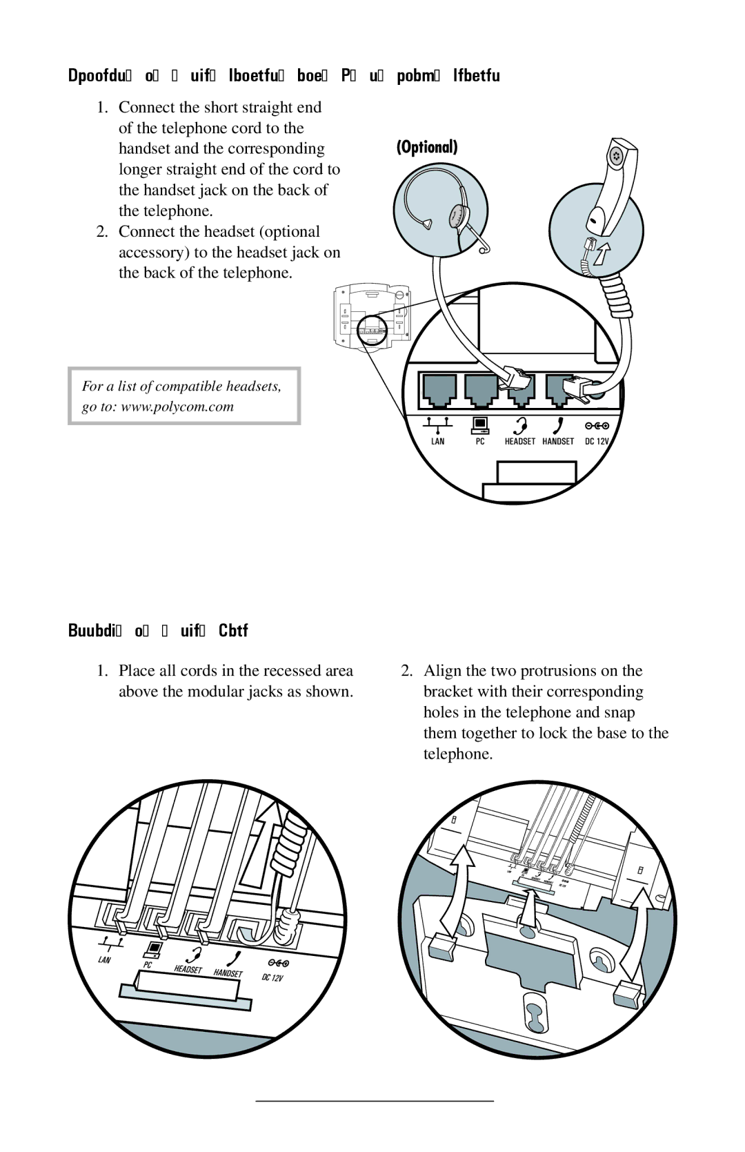 Polycom IP 300 manual Connecting the Handset and Optional Headset, Attaching the Base 