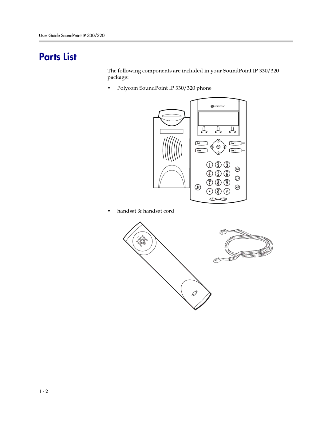 Polycom IP 320, IP 330 manual Parts List 