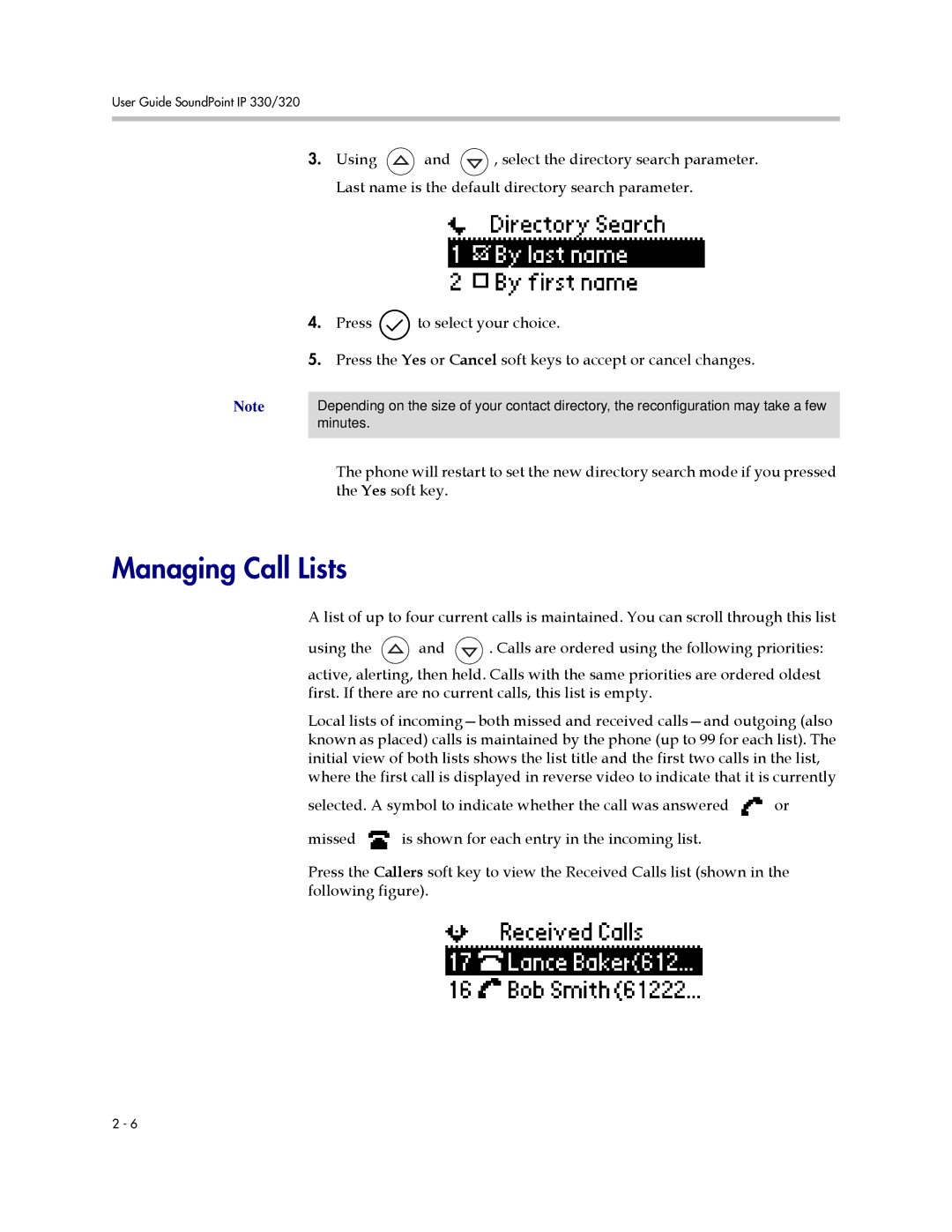 Polycom IP 320, IP 330 manual Managing Call Lists 