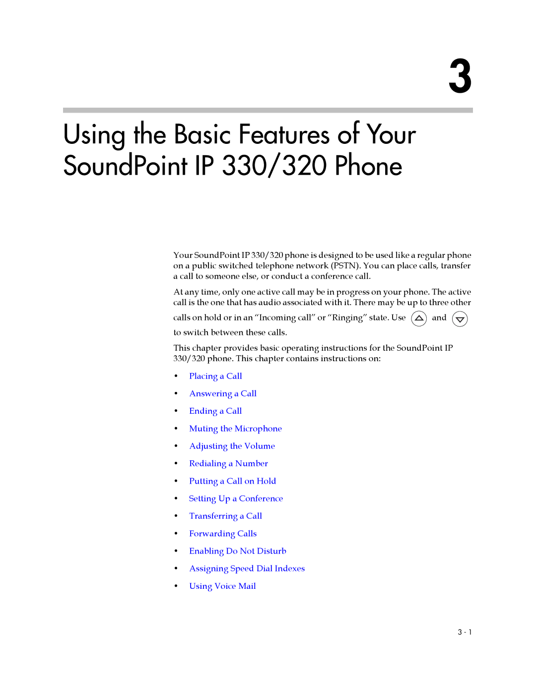 Polycom IP 320 manual Using the Basic Features of Your SoundPoint IP 330/320 Phone 